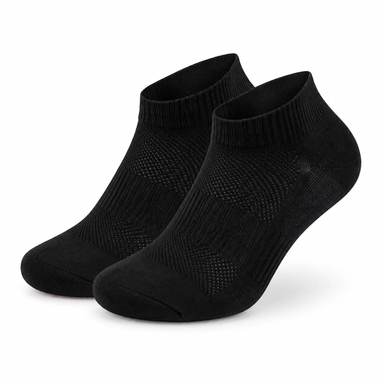 Calzini alla caviglia 43-46 in tessuto elasticizzato nero traspiranti