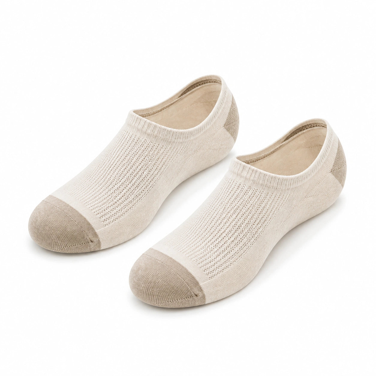 Calze invisibili 35-38 in maglia beige traspiranti