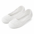 Calzini ballerina 43-46 in tessuto effetto pizzo bianco - invisibili per scarpe basse