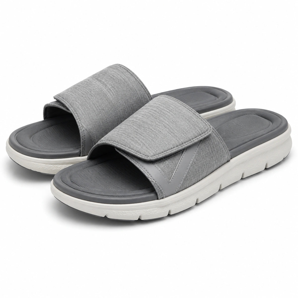 Ciabatte 40/41 grigio tessuto con suola ammortizzata - stile casual
