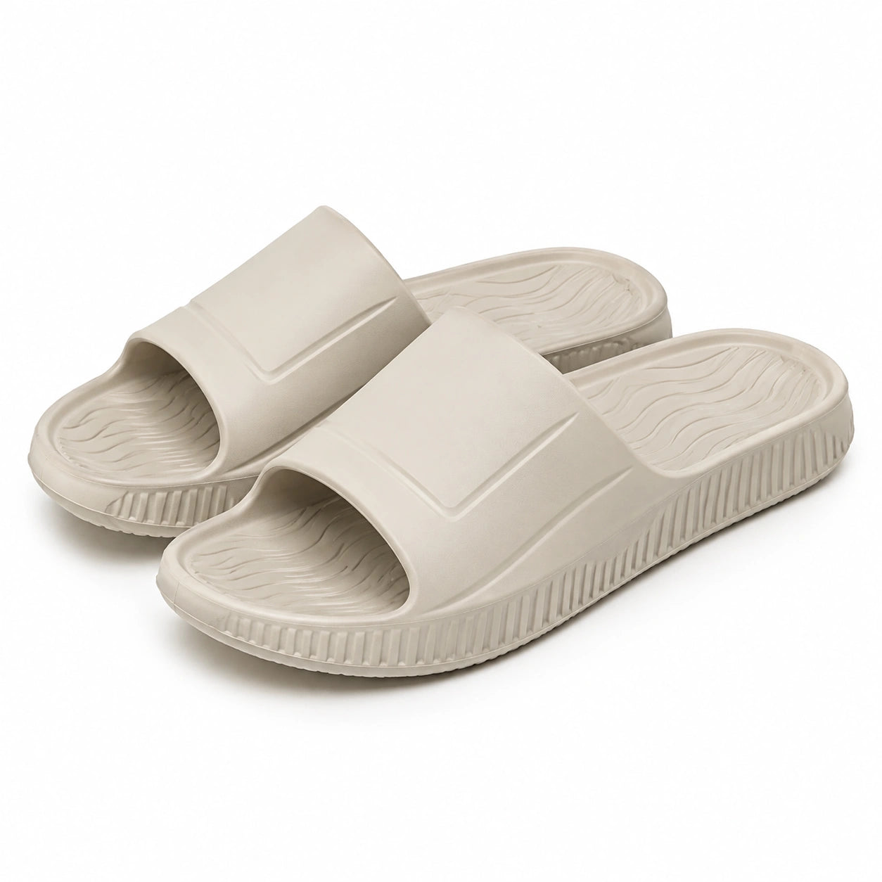 Ciabatte 36/37 in EVA beige - sandali aperti con suola sagomata