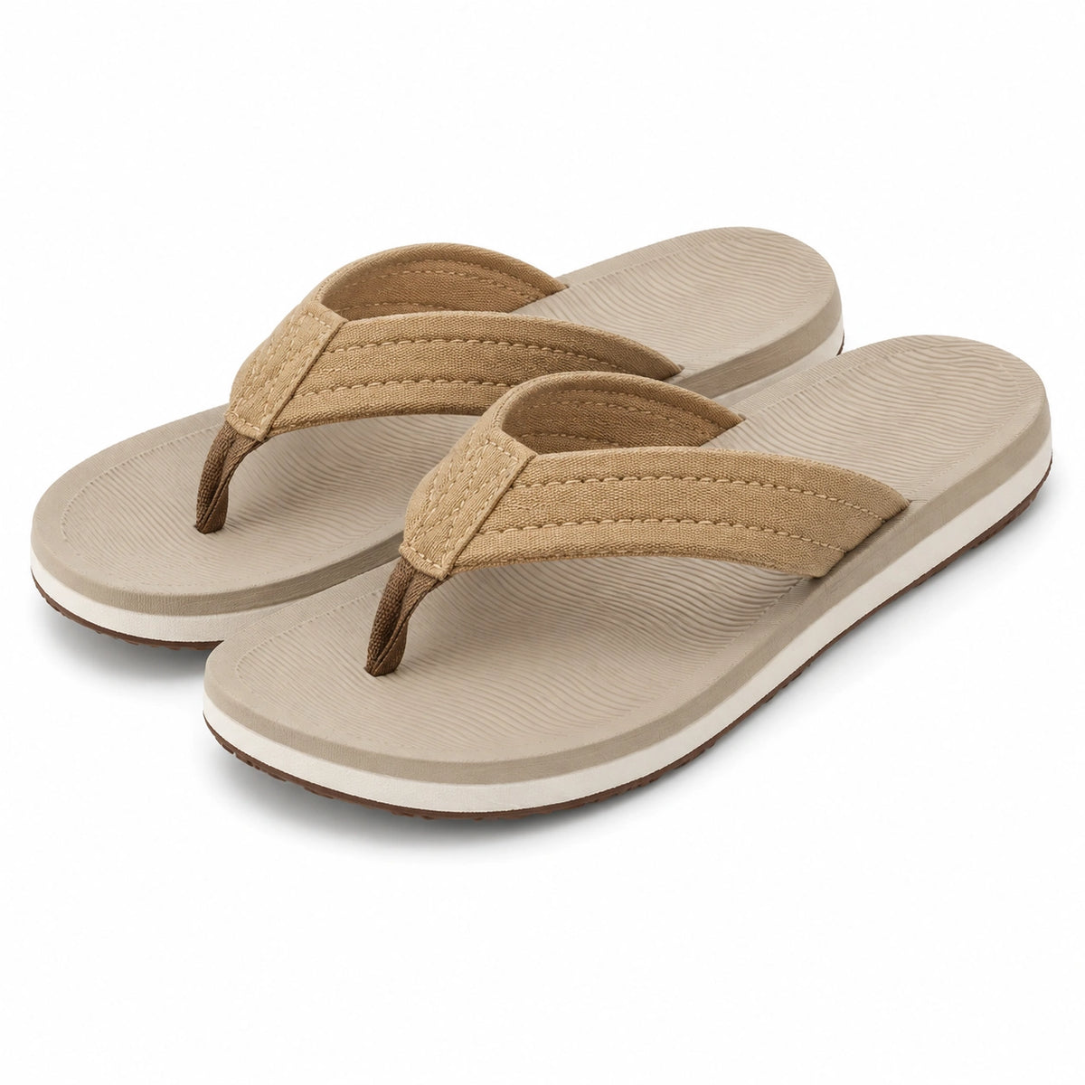 Infradito 40/41 beige con fascia in tessuto e suola sintetica casual