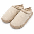 Pantofole da interno 38/39 in tessuto a coste beige con fodera morbida