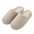 Pantofole da casa 38/39 in tessuto a coste beige con suola antiscivolo
