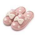 Pantofole da casa 40/41 in tessuto rosa con fiocco e cuori